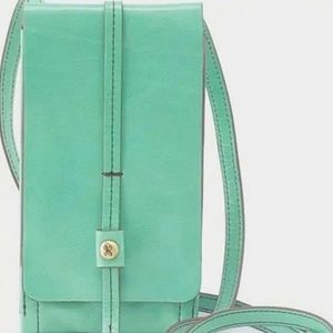 NWT HOBO Token Smart Phone Leather Crossbody Bag Mint w/ Wanderlust Lining